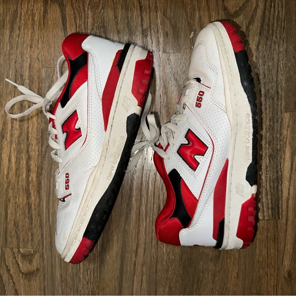 New Balance 550 Red and White Sneakers